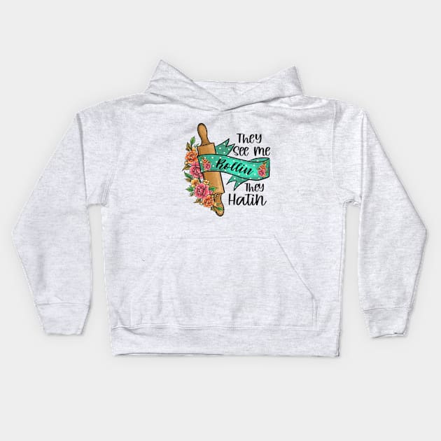 they see me rollin hatin Kids Hoodie by Ballari